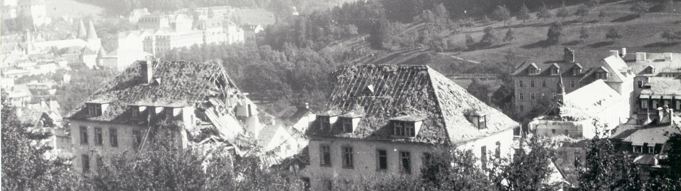 Antoniushaus Feldkirch, historische Fotos, Bombenangriff 2. Weltkrieg Antoniushaus der Kreuzschwestern in Feldkirch, Vorarlberg, historische Fotos